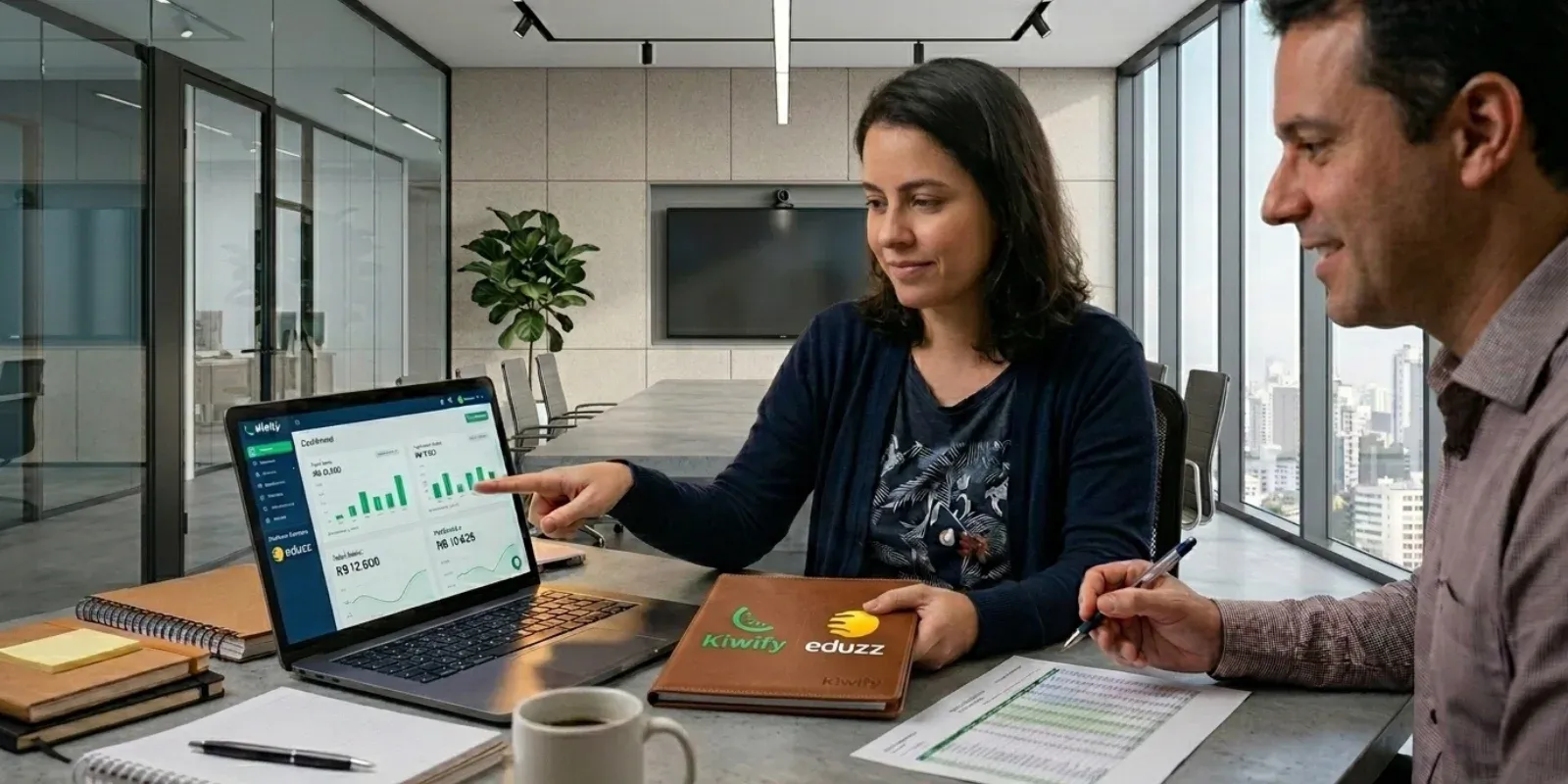 Produtor digital calculando os impostos das vendas na Kiwify e na Eduzz