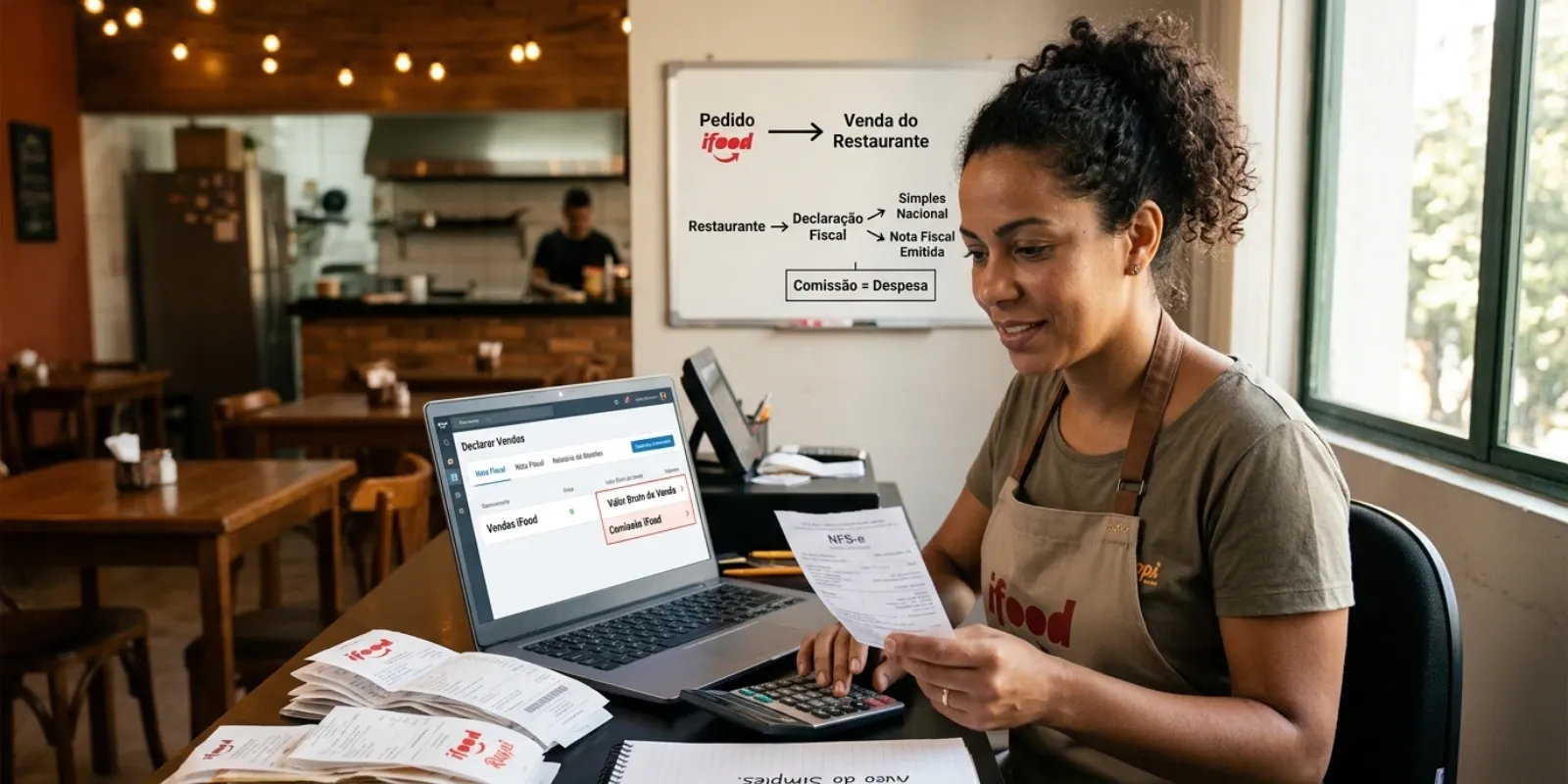 Restaurante declarando as vendas feitas por iFood e Rappi
